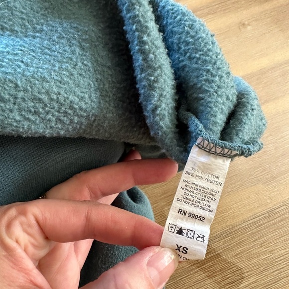 Glossier hoodie in blue green. Sporty, winter essential, holiday gift - Picture 9 of 10
